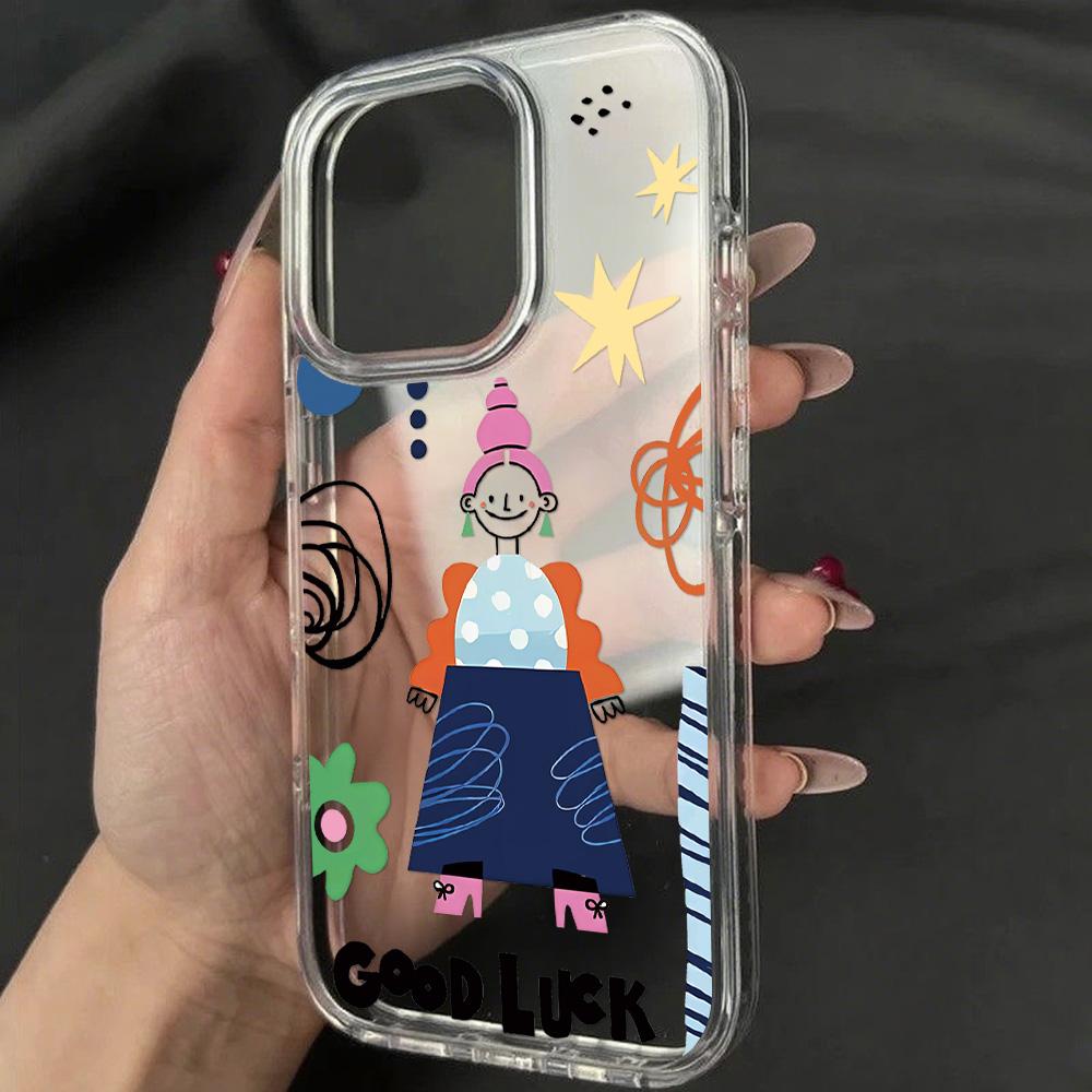 Acrylic Phone Case for iPhone 11 12 13 14 Pro 12 14 16 Pro Max for Samsung A16 A36 A56 S24 FE High-quality Painted Anti-fall Mobile Phone Case