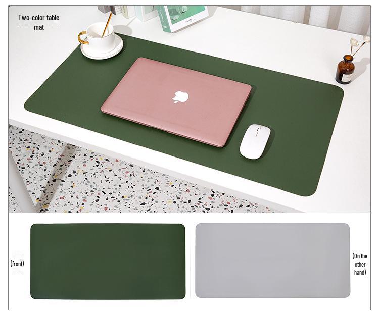 Two-Color Large Waterproof Leather Desk and Mouse Pad for Students and Computers