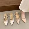 2026 New Summer Slip On Thick Heel Women Sandals Concise Cover Toe Singbacks Pumps Female Elegant Stripper Party Sandalias