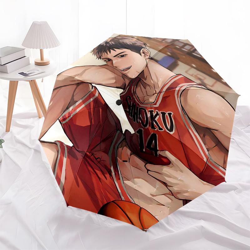 

1pc SHOKU 14 Basketball Jersey Auto-Open Close Umbrella - Portable 3-Fold Design with 8-Bone Iron Frame, Outdoor Umbrella for Fans, Travelers, Daily U