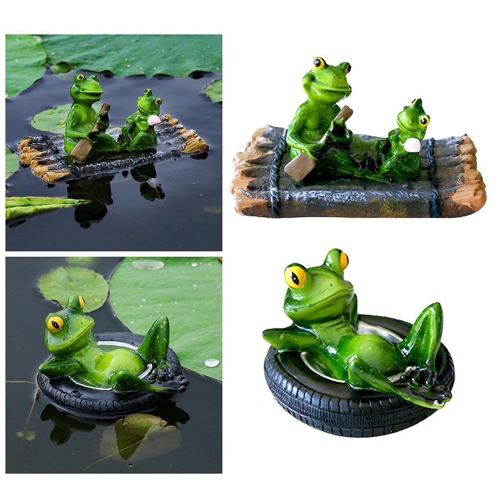 Frog Statue Can Float on Water Pond Decoration Artwork Cute Resin Animal Sculpture for Pool Walkway Porch Indoor Outdoor Yard
