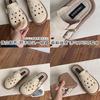Boken Shoes Women's Summer Wear a Pedal Hole Shoes Bag Head Half Drag 2025 New Cotton and Linen Sandals Flat Lazy Shoes