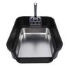 Cat Litter Box Large Size Open Top High Sided Easy Cleaning Stainless Steel Cat Litter Box for Home