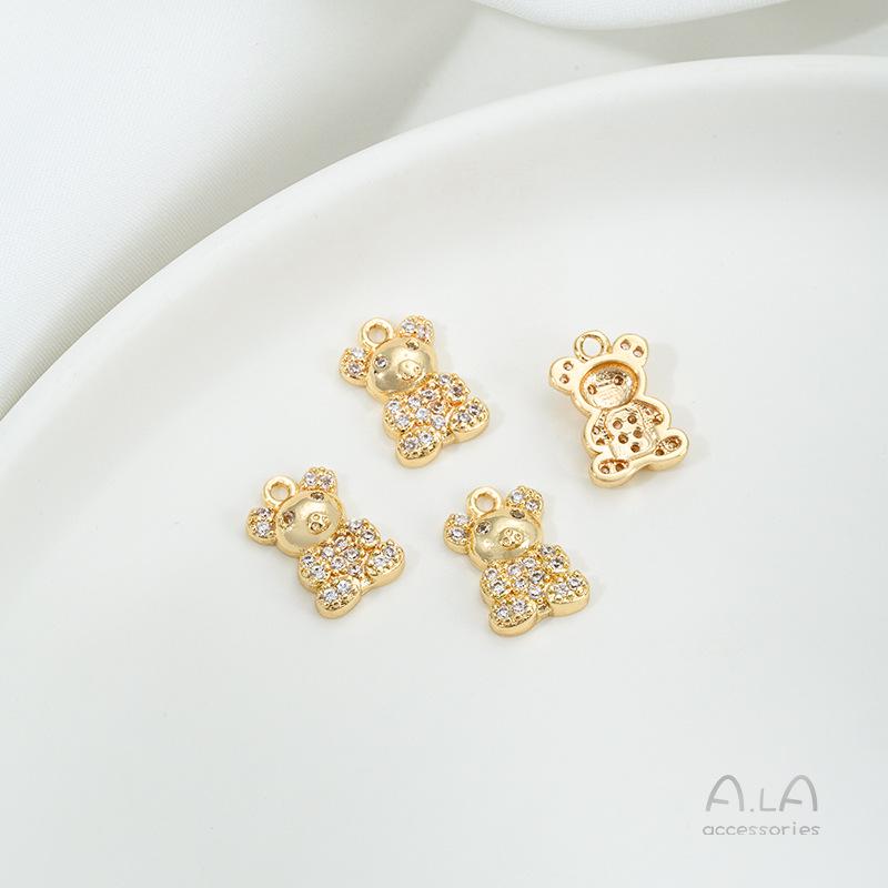 

Шарм-підвіска з 14-каратного золота, заповненого, із зображенням тварини в стилі мультфільму та цирконієм