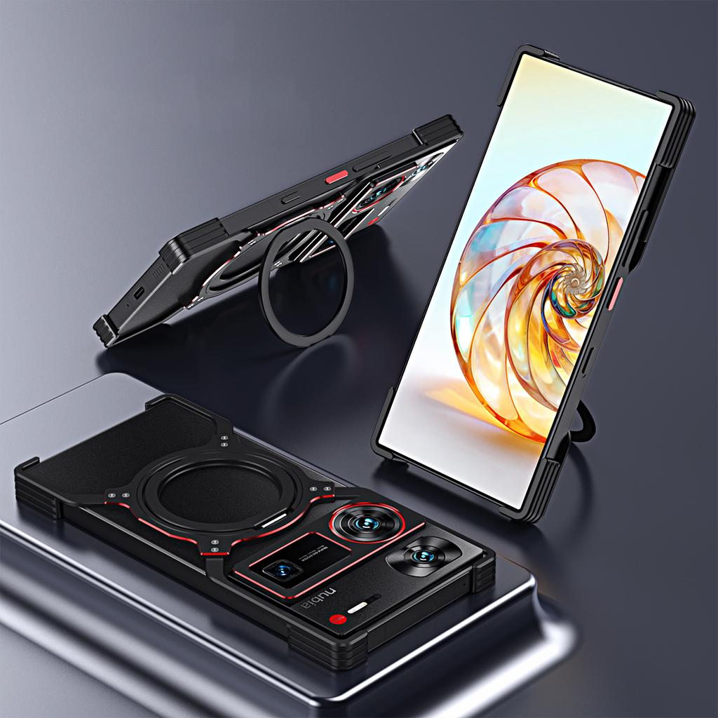 For ZTE Nubia Z60 Ultra/Z60 Ultra Leading Kickstand Case Metal Bumper Magnetic Phone Cover