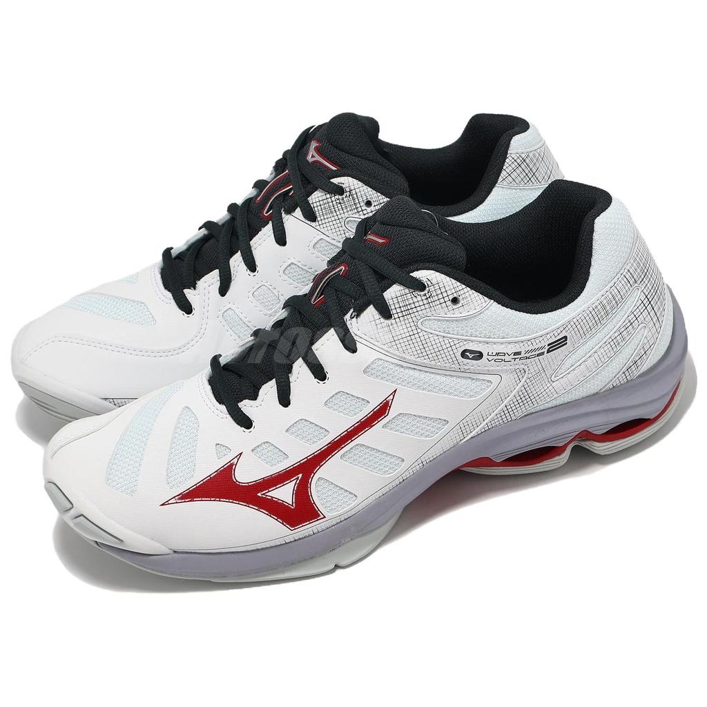 Mizuno Wave Voltage 2 White Salsa Unisex Sneakers Black V1GA246021
