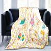 Easter Eggs Flannel Throw Blanket Colourful Eggs Pattern Easter Gifts Blanket King Queen Size for Bed Sofa Couch Lightweight