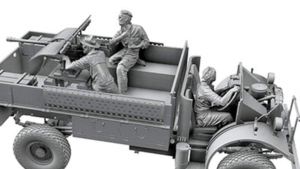 Thunder Model 1/35 British Long Range Desert Group (LRDG) 37mm Onboard Shooting Scene Vol. 5 Resin Kit (3 Figures) TBF3506 (Human)