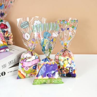 Bolsa de Regalo de Caramelo de 50 Piezas Bolsa Transparente de Empaque de Sirena Plástico Dibujos Animados Con Lazos Retorcidos Fiesta de Cumpleaños Suministros para Fiestas Dinosaurio Niño Unicornio Hecho a Mano