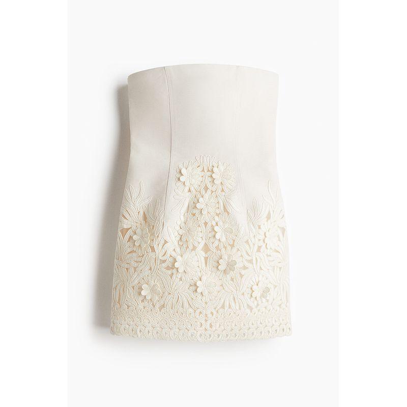 

HM Dress 2025 Summer New Women clothes Fashion Cloth Sticker Tube Top Dress 1285158 Cream 155/80(34)