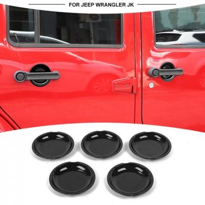 5x Black Door Handle Bowl Decor Cover Trim Frame For Jeep Wrangler JK 2007-2017