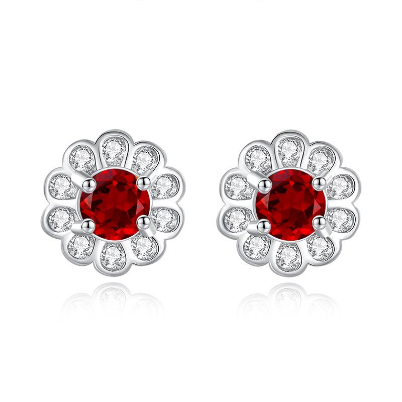 S925 sterling silver stud earrings women's niche natural crystal stone earrings personalized high-end design jewelry