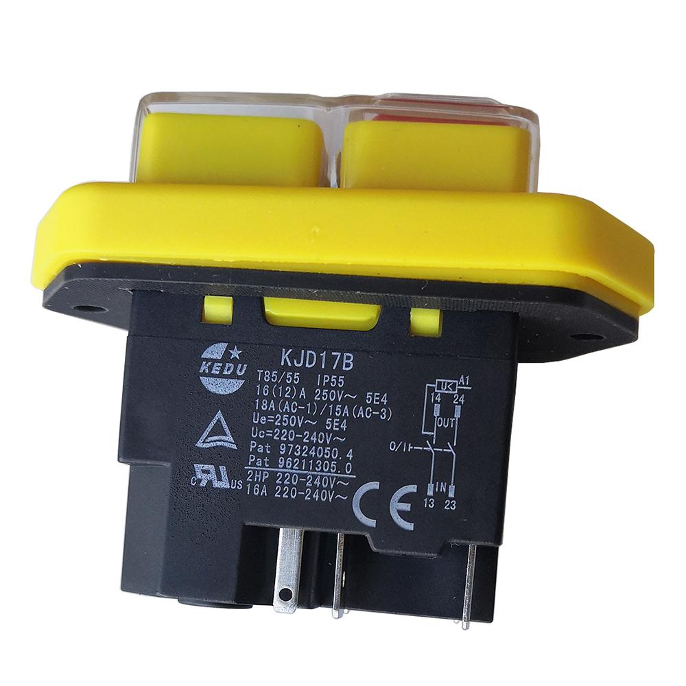 KEDU KJD17B Electromagnetic Pushbutton Switches for Slicer Meat Grinder Flaker Concrete Mixer and Lathes 4Pin 5Pins