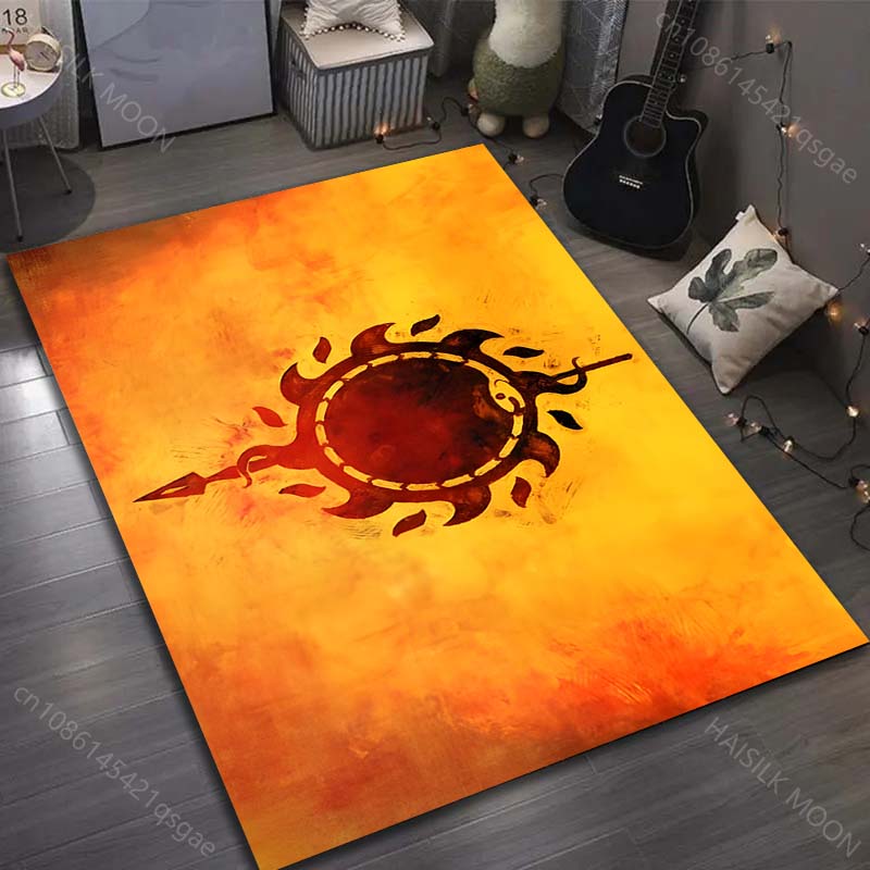 

Multiple sizes Fiery background, sun symbol Carpet for Living Room Bedroom Sofa Home Decor Rus Non-slip Floor Mat Luxury Gift 40cm x 60cm