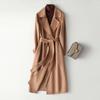 Handcrafted Long Woolen Coat for Women - Elegant Pure Color Overcoat