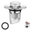 Universal Chrome Pop-Up Basin Stopper 34-40 Mm with Brass Anti-Clog Strainer