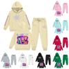 Kids' Long Sleeve Loose Pullover Letter Print Drawstring Hooded Sweatshirt Sweatpants Set