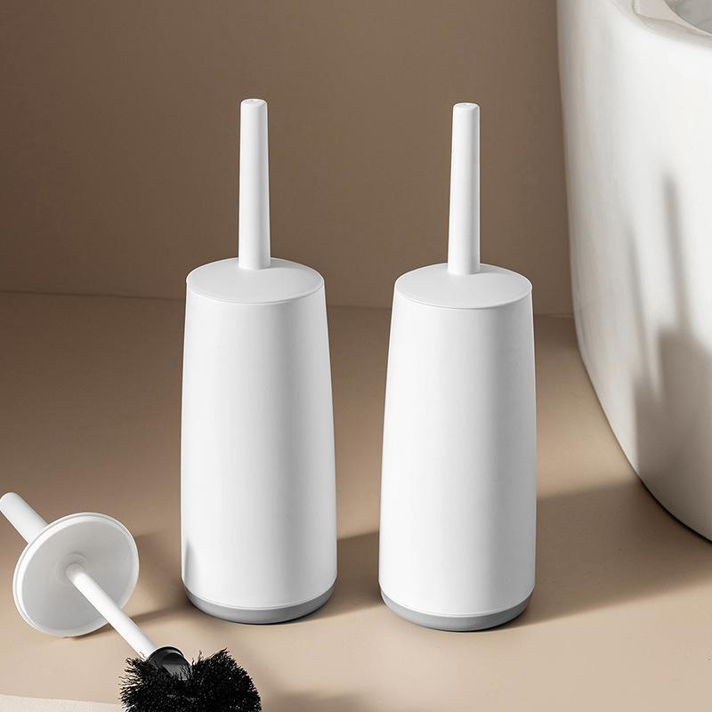 1 Set Soft Bristle Plastic Toilet Cleaning Brush Splash Proof Handle Toilet Brush With Base Bathroom Toilet Cleaning Tools