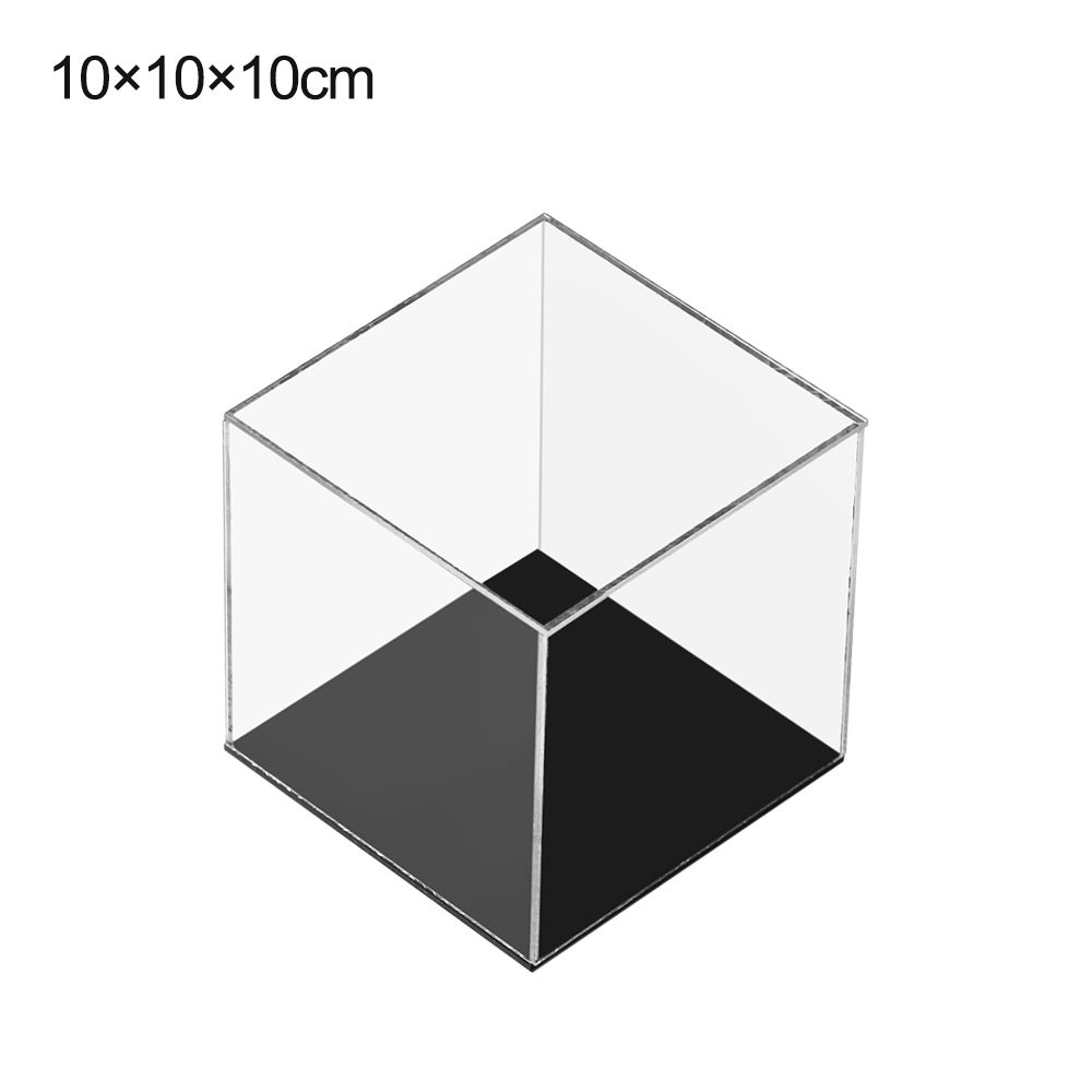 Clear Acrylic Display Case Black Base Dustproof Protection Model Toy Show Box Cabinet Figures Collectibles Storage Holder