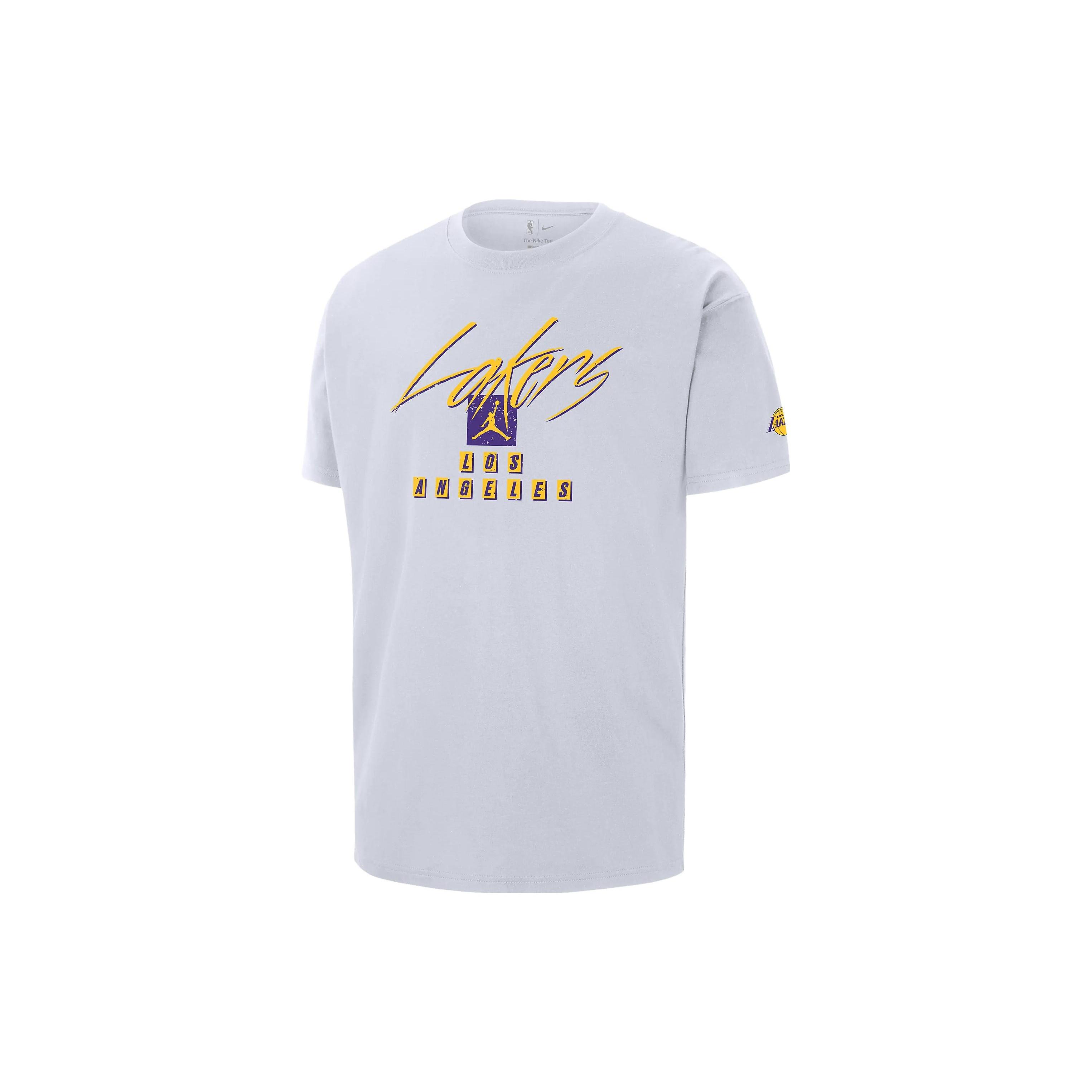 Air Jordan Los Angeles Lakers Courtside Statement Edition NBA Max90 T-Shirt White Men s FN1069-100 L