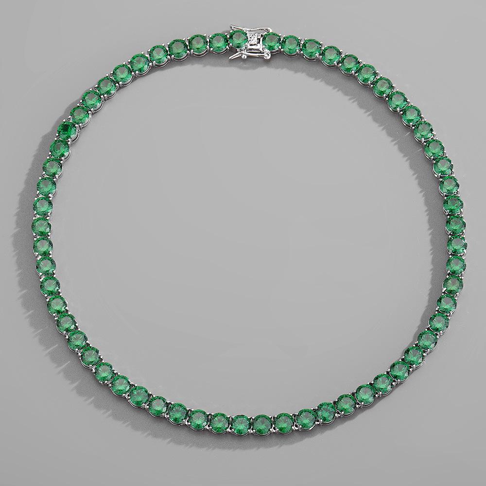 Emerald Green Zirconia Tennis Necklace