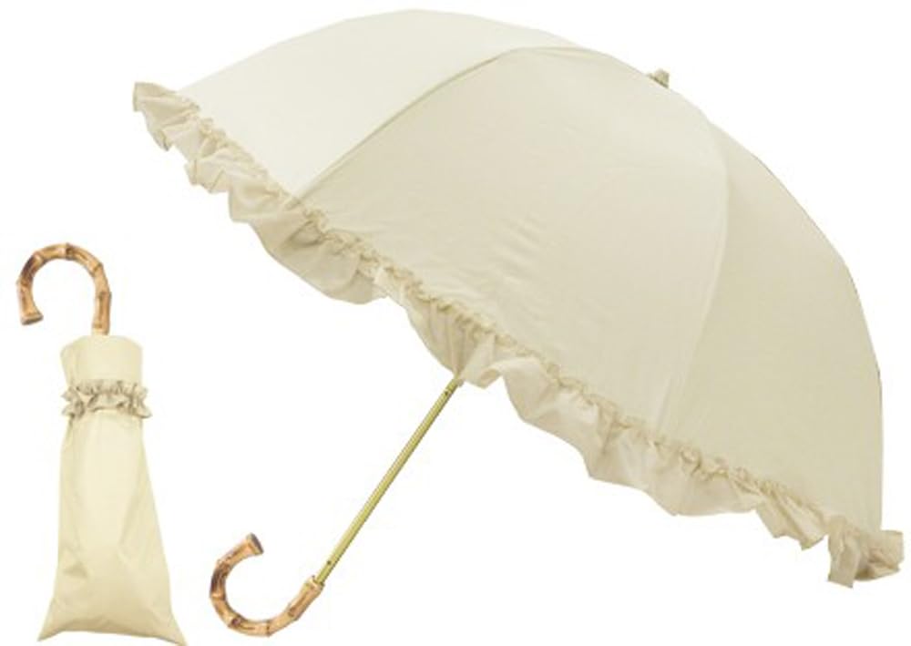 Kamio Japan Pink Trick Suitable for Both Sunny and Rainy Fully Folding Frill 787514 Parasol, Days, UV-blocking, Two-section Umbrella, Design,