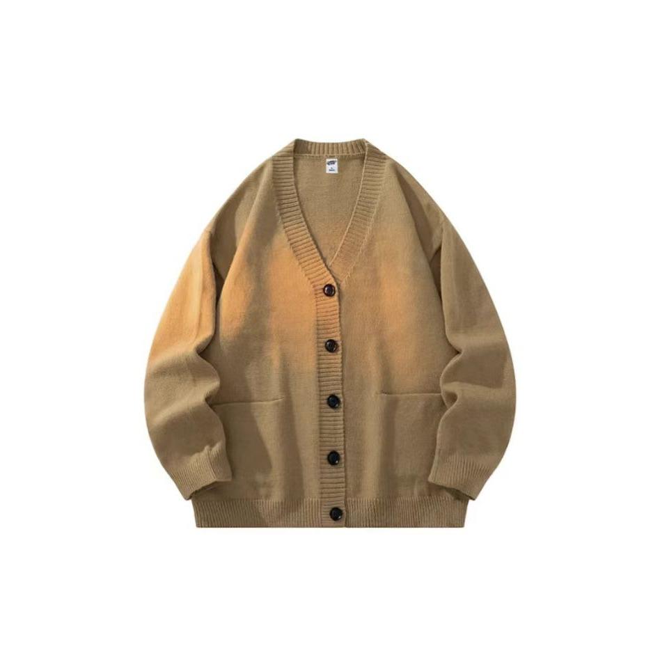 Men's V-Neck Knit Cardigan Sweater - Korean Casual Style for Autumn & Early Spring