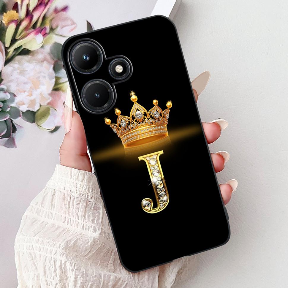 For Infinix Hot 30i Case X669 X669C Cute Crown Letters Cover Soft Silicone Phone Case For Infinix Hot 30i Hot30i Back Cover