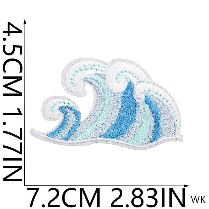 2025 New Patches 10 Pcs Blue Seashell Crab Embroidered Patches Iron On Clothing Hat Bag Shoe Repair Phone Gift Box Decor DIY