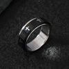 Rotatable Metal Cross Ring For Men Women White In Black Stainless Steel Ring Punk Gothic Accessories Christian Zircon Gift