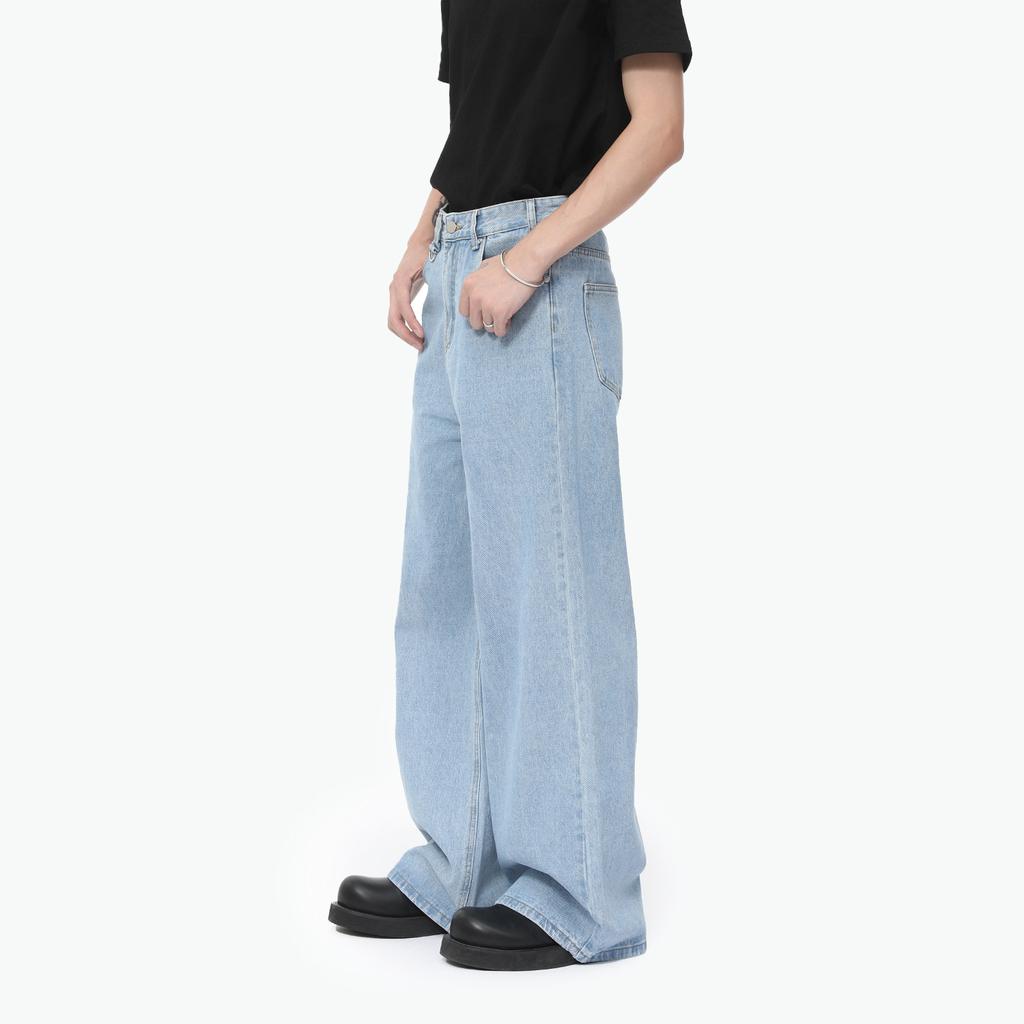 Menswear | Cleanfit High Street Minimalist Wide Leg Loose Straight Versatile Polished White Jeans Tide