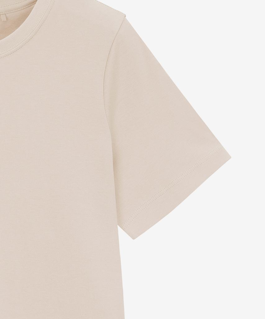 BASIC HOUSE Women'S Premium 40-Count Round Neck Short Sleeve T-Shirt Beige Lats0211