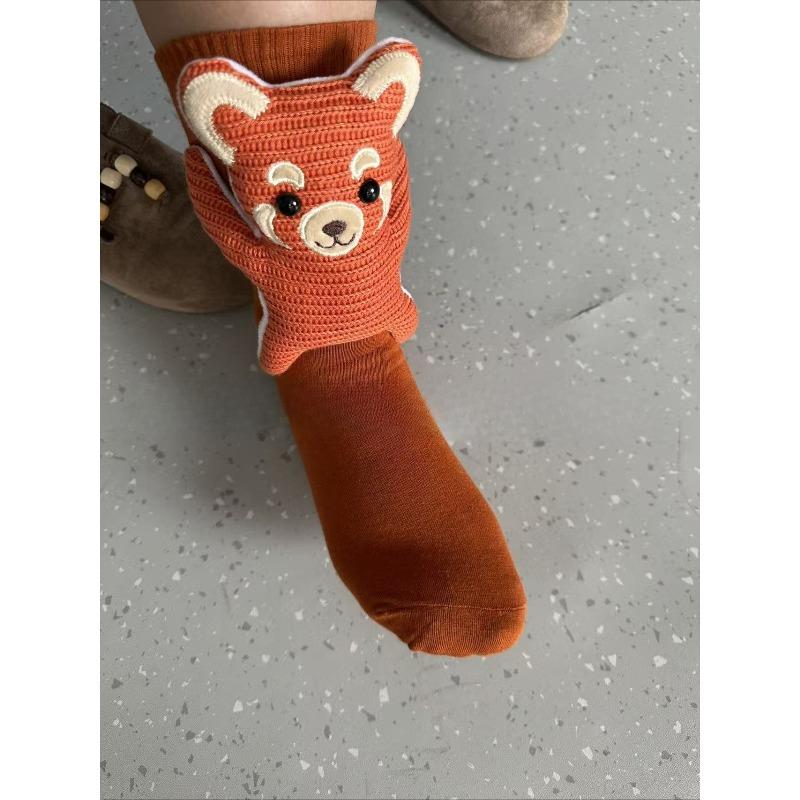 Chaussettes animaux, chaussettes de sol tricotées de Noël, chaussettes chaudes, chaussettes de sol mignonnes automne et hiver, une paire
