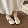 Soft-soled Mary Jane Small Leather Shoes Women's 2025 New Popular Spring and Summer Retro Single Shoes Versatile Flat-soled Shallow-mouth Beanie Shoes