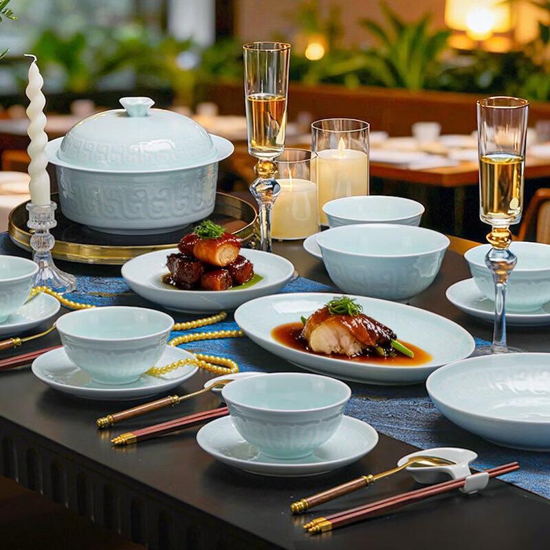 Aowei Jingdezhen Ceramic Underglaze Dinnerware Set