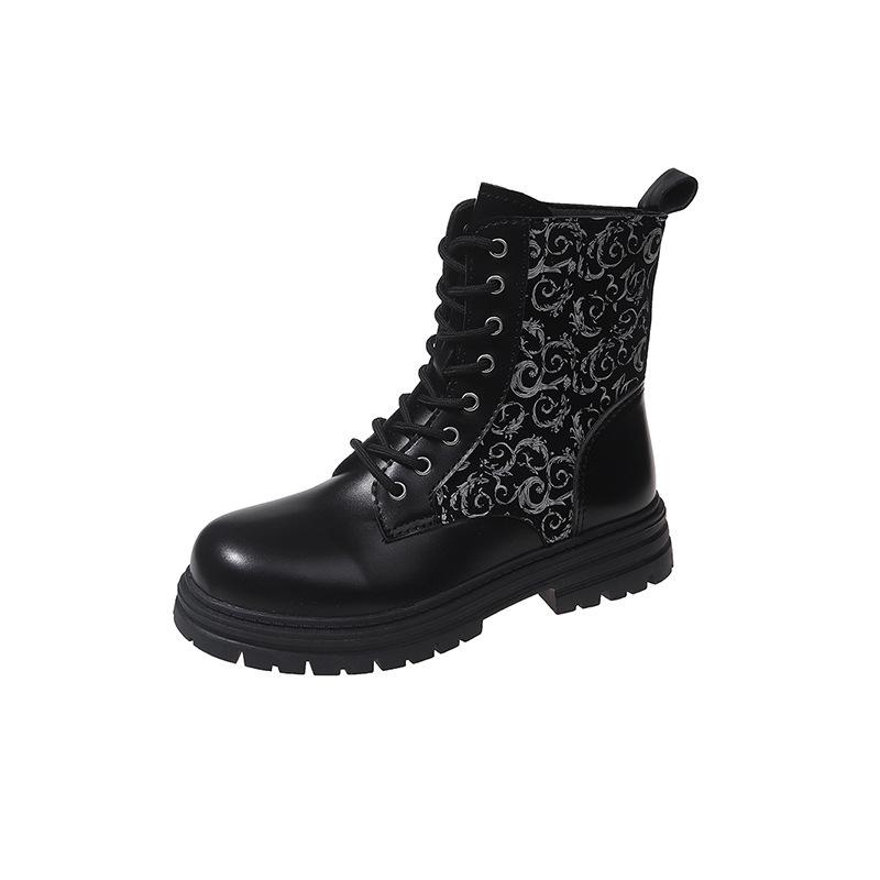 

Интернет знаменитости шнуровка сращивание большой размер ботинки Martin 2025 осень и зима новые женские ботинки толстый каблук модные ботинки короткие ботинки 42