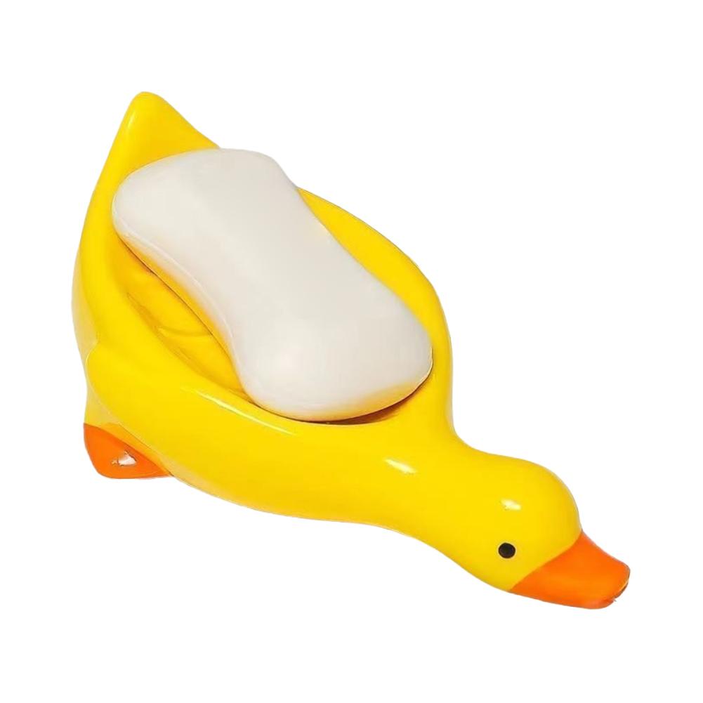 Soap Tray Self-draining Soap Rack Cute Duck-shaped Creative Rack for Shower Bathroom Kitchen Tub Sink Tray Bracket Bathroom