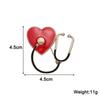 New Creative Stethoscope Enamel Clothing Pins for Women Red Heart Black Tube Women's Brooches Fashion Jewelry Suit Accessories