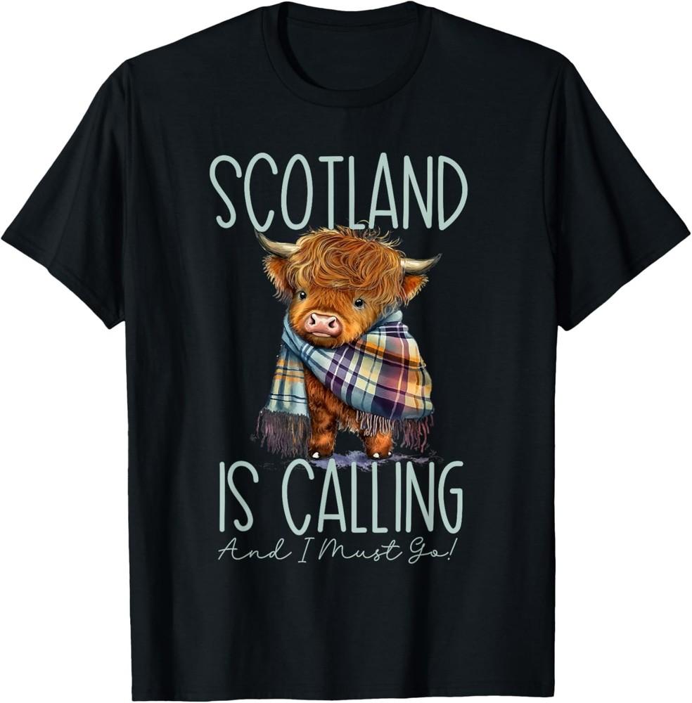 Scotland is Calling and I must Go! Highland Cow T-Shirt Unisex T-Shirt S