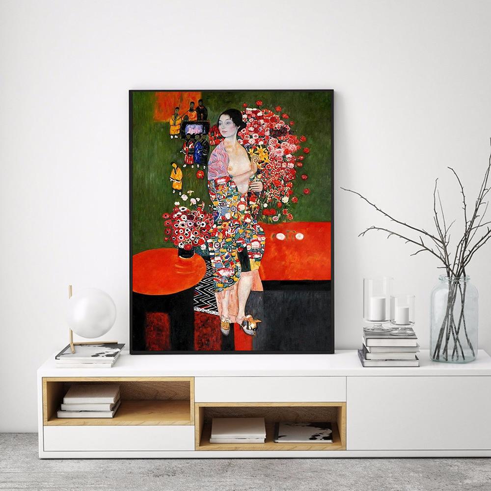 Classic Famous Gustav Klimt The Dancer Abstract Painting On Canvas Print Poster Modern Art Wall Pictures For Living Room Cuadros