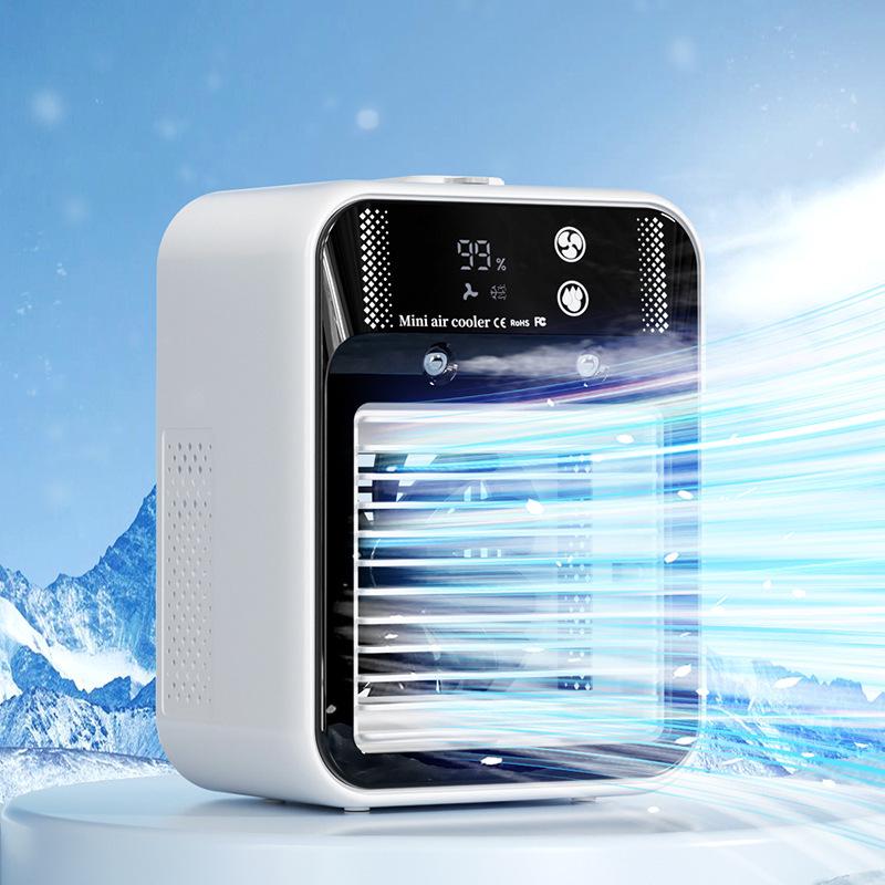 Portable Desktop Mini Air Conditioner Fan with Humidifier for Home, Dorm, and Office Use