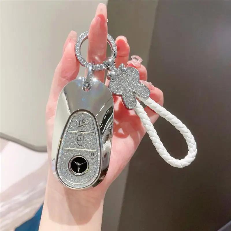 VFO1 Car Remote Key Cover Case Holder shell Women's Bag Fob For Mercedes Benz 2025 New C260L E300L S400L EQE GLC CLE C E S Class