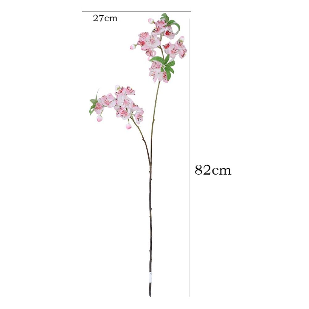 Plastic Silk Peach Blossoms Realistic Fake Flower  Wedding Birthday Party