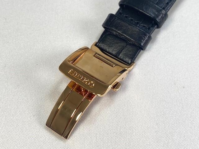 4A072PL SEIKO Premier 21mm Leather Calfskin for and other Strap, Embossed, Black, SNP084JC/ 7D48-0AL0 models.