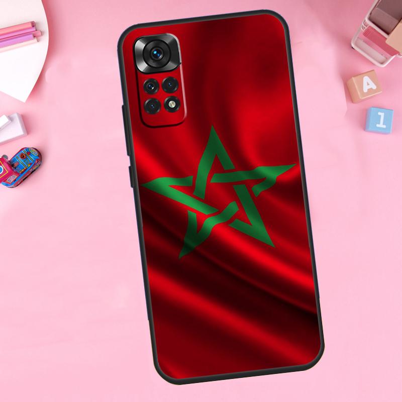 Morocco Flag Moroccan Phone Case For Xiaomi Redmi Note 11 10 9 8 12 Pro Turbo 9S 10S 11S 12S 9A 9C 10C 12C Cover