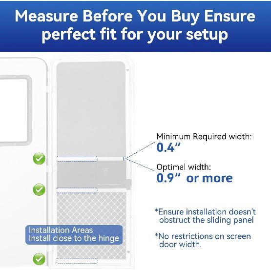RV Screen Door Closer With Adjustable Tension, Aluminum RV Door Closer Kit, Built-In Spring Automatic Closing Device, Works With Most Camper Travel