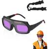 Welding Glasses Auto Darkening Safety Goggles with an Elastic Band,Solar Powered Auto Darkening Welding Glasses Welder Mask Helmet Eyes for Weld