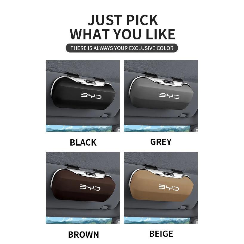 For BYD Seal U Dm I Seagull Dolphin Sealion 7 6 Atto 3 Song Plus Han Tang Key Accessories Car Visor Sunglasses Glasses Case Clip