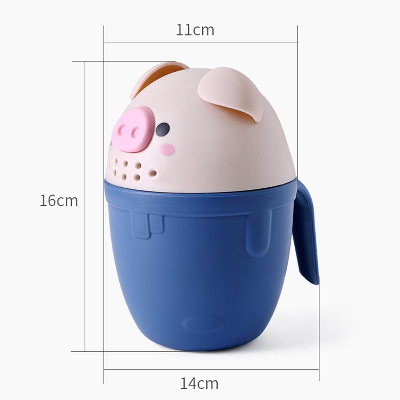 Kids Bath Tool Cartoon Pig Baby Bath Caps Cute Toddle Shampoo Cup Children Bathing Bailer Baby Shower Spoons Washing Hair Cup