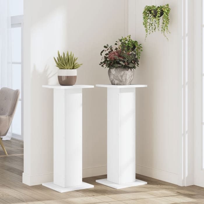 VidaXL Plant Stands 2 Pcs White 30x30x80 Cm Engineered Wood 3307864